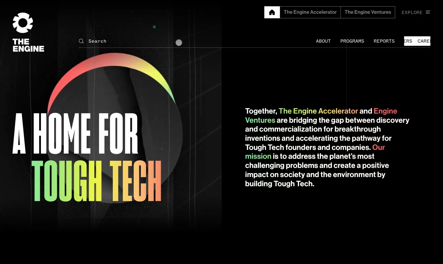 Website screenshot for The Engine